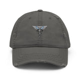 Cowgirl Caduceus- Embroidered Distressed Dad Hat